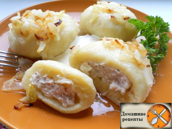Картофельные галушки с мясом